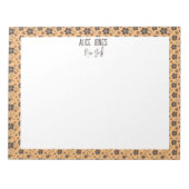 Geel patroon bruine natuurlijke bloem notitieblok (Voorkant)