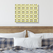 Geel patroon canvas afdruk (Insitu (Slaapkamer))