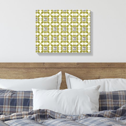 Geel patroon canvas afdruk (Insitu (Slaapkamer))