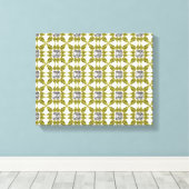 Geel patroon canvas afdruk (Insitu (Houten vloer))