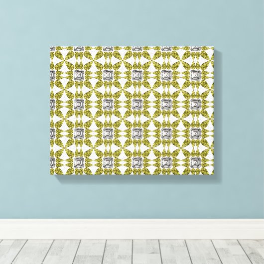 Geel patroon canvas afdruk (Insitu (Houten vloer))