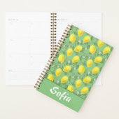 Geel patroon citroen groene naam planner (Display)