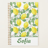 Geel patroon citroen groene naam planner (Voorkant)