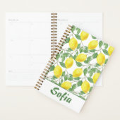 Geel patroon citroen groene naam planner (Display)