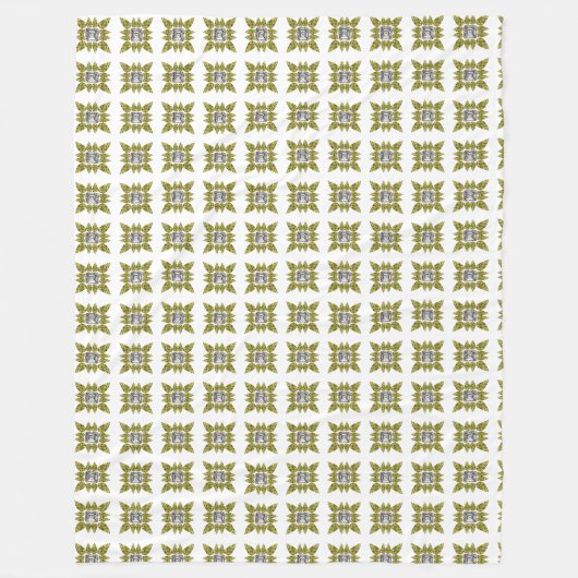 Geel patroon fleece deken (Voorkant)