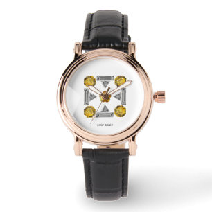 Geel patroon horloge
