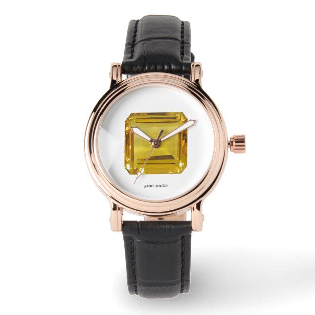 Geel patroon horloge (Voorkant)