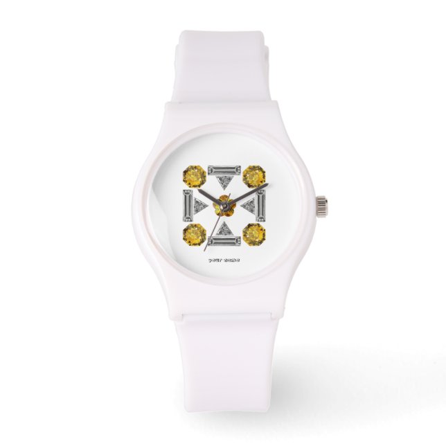 Geel patroon horloge (Voorkant)