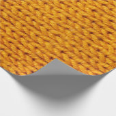 Geel patroon met achtergrondstructuur van gebreide cadeaupapier (Hoek)