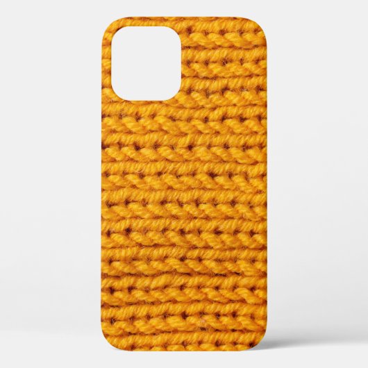 Geel patroon met achtergrondstructuur van gebreide Case-Mate iPhone case (Achterkant)
