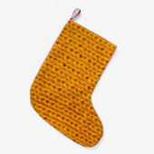 Geel patroon met achtergrondstructuur van gebreide kleine kerstsok (Voorkant (Hangend))