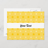 Geel patroon met sterren briefkaart (Voorkant / Achterkant)