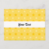 Geel patroon met sterren briefkaart (Voorkant)