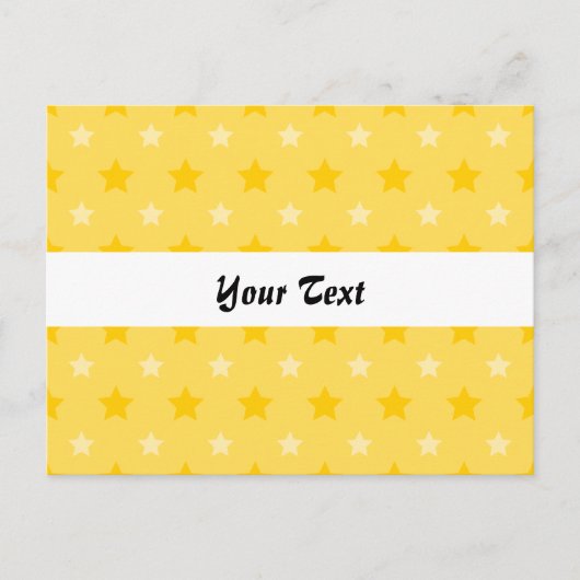 Geel patroon met sterren briefkaart (Voorkant)
