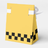 Geel patroon met stuurcabinecontrole bedankdoosjes (Achterkant)