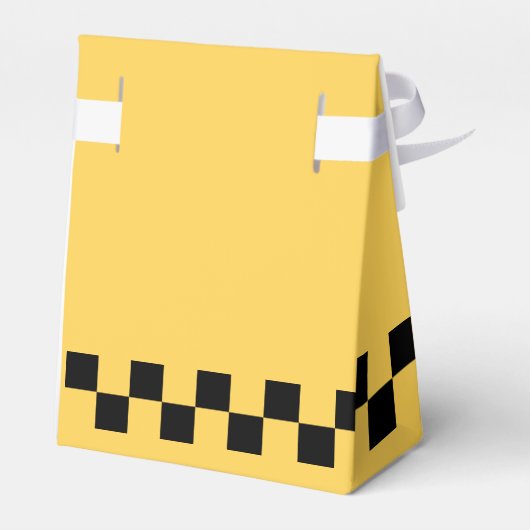 Geel patroon met stuurcabinecontrole bedankdoosjes (Achterkant)