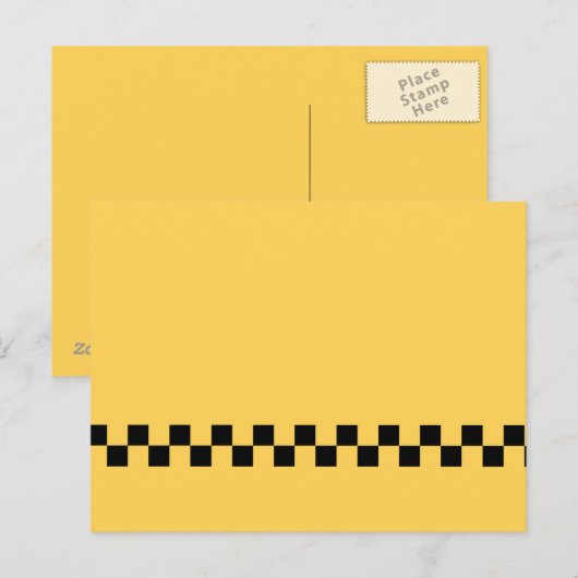 Geel patroon met stuurcabinecontrole briefkaart (Voorkant / Achterkant)