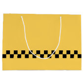 Geel patroon met stuurcabinecontrole groot cadeauzakje (Achterkant)