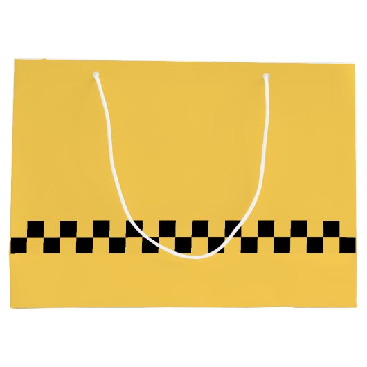 Geel patroon met stuurcabinecontrole groot cadeauzakje (Achterkant)