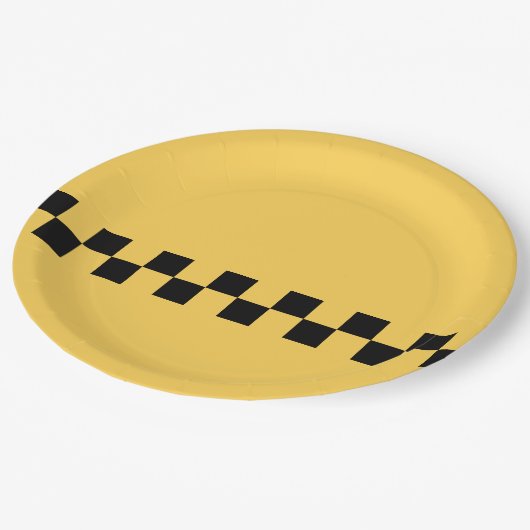 Geel patroon met stuurcabinecontrole papieren bordje (Gekanteld)