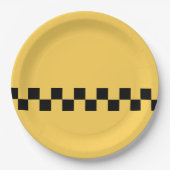 Geel patroon met stuurcabinecontrole papieren bordje (Voorkant)