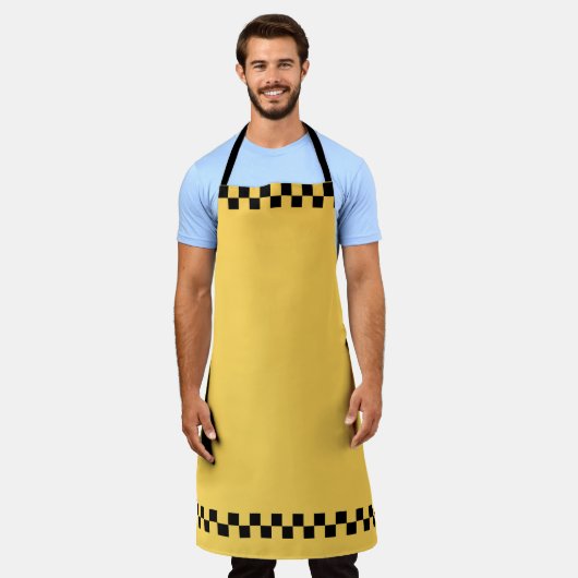 Geel patroon met stuurcabinecontrole schort (Gedragen)