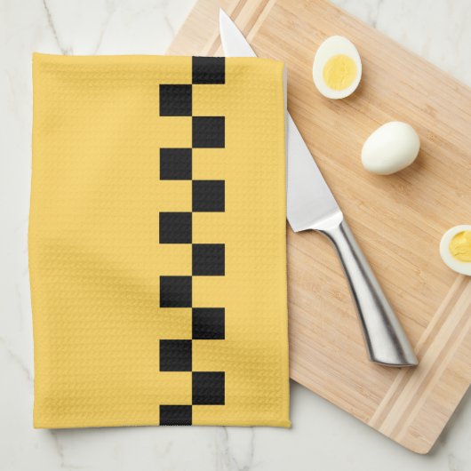 Geel patroon met stuurcabinecontrole theedoek (Quarter Fold)