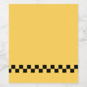 Geel patroon met stuurcabinecontrole wijn etiket (Enkel label)