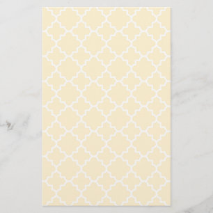 Geel Patroon Quatrefoil Briefpapier