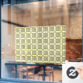 Geel patroon raamsticker (Cafe Raam)