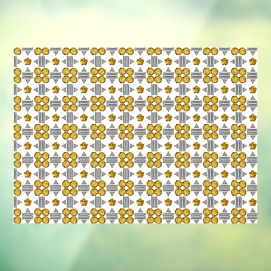 Geel patroon raamsticker (Vel 3)
