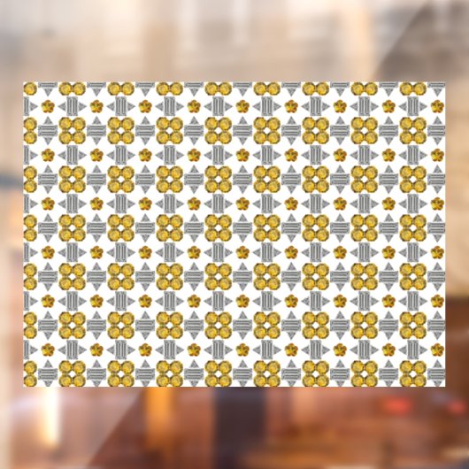 Geel patroon raamsticker (Vel 2)