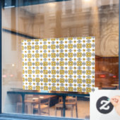 Geel patroon raamsticker (Cafe Raam)