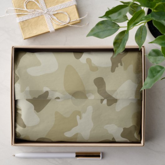 Geel patroon van camouflage tissuepapier (Geschenk)