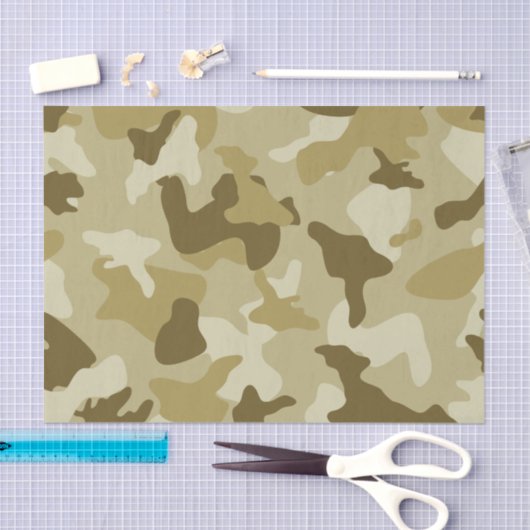 Geel patroon van camouflage tissuepapier (Craft)