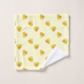 Geel patroon van de Retro Honey Bee Pattern Bad Handdoek (Wasdoekje)