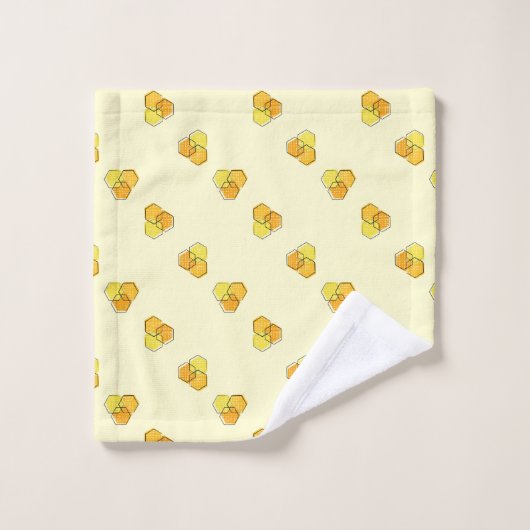 Geel patroon van de Retro Honey Bee Pattern Bad Handdoek (Wasdoekje)