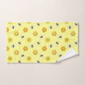 Geel patroon van de Retro Honey Bee Pattern Bad Handdoek (Handdoek)