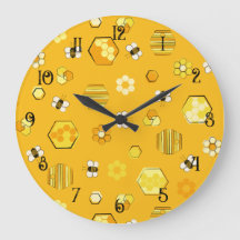Geel patroon van de Retro Honey Bee Pattern