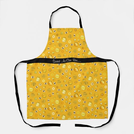 Geel patroon van de Retro Honey Bee Pattern Schort (Voorkant)