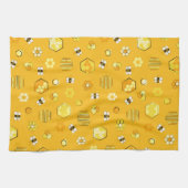 Geel patroon van de Retro Honey Bee Pattern Theedoek (Horizontaal)