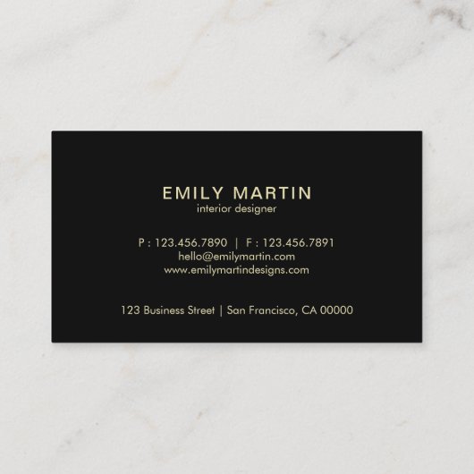 Geel patroon visitekaartje (Achterkant)