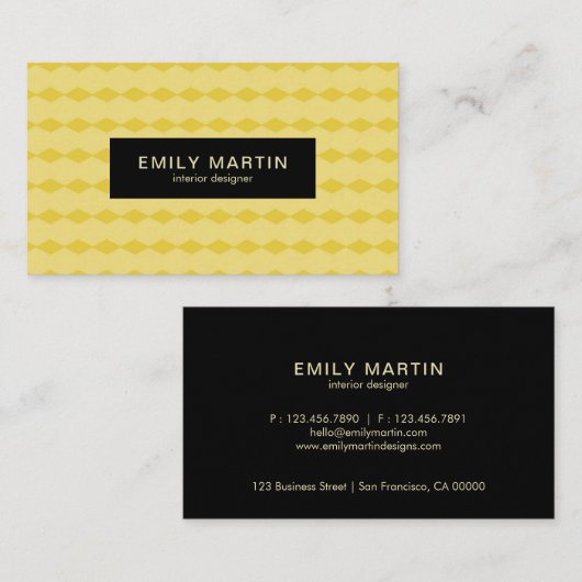 Geel patroon visitekaartje (Voorkant / Achterkant)