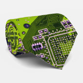 Geel PCB-printplaatontwerp voor IT-professionals Stropdas (Opgerold)