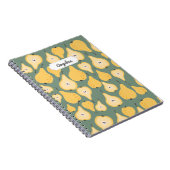 Geel Peer Naadloos Patroon Notitieboek (Rechterzijde)
