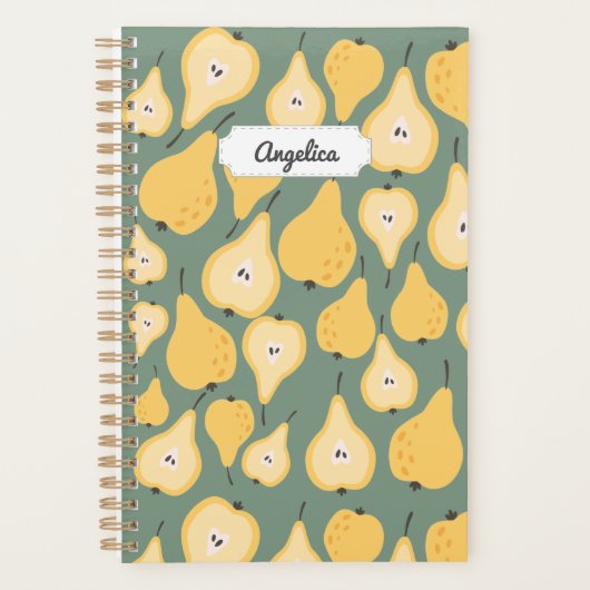 Geel Peer Naadloos Patroon Planner (Voorkant)