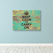 Geel pellen en groen verven Kalm houden Canvas Afdruk (Insitu (Houten vloer))