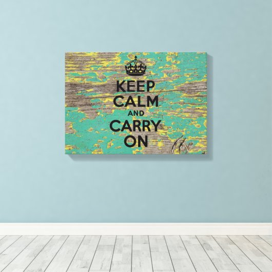 Geel pellen en groen verven Kalm houden Canvas Afdruk (Insitu (Houten vloer))