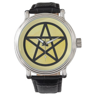 Geel Pentacle Horloge door Michael A. Giza