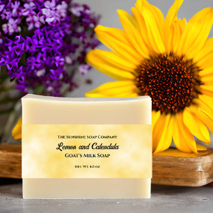 Geel perkament papier stijl zeep buik band uitnodigingen wikkel